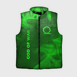 Женский жилет God of War - green gradient вертикально, цвет: 3D-черный