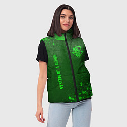 Женский жилет System of a Down - green gradient вертикально, цвет: 3D-черный — фото 2