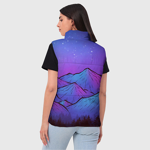 Женский жилет Горы под звездным небом / 3D-Черный – фото 4