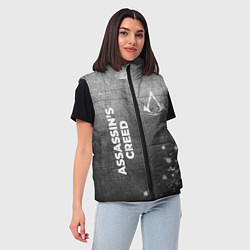 Женский жилет Assassins Creed - grey gradient вертикально, цвет: 3D-черный — фото 2