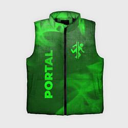 Женский жилет Portal - green gradient вертикально, цвет: 3D-черный
