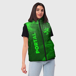 Женский жилет Portal - green gradient вертикально, цвет: 3D-черный — фото 2