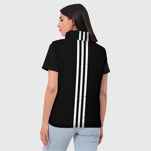 Женский жилет Россия три полоски / 3D-Черный – фото 4