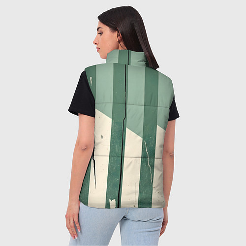Женский жилет Зеленые полосы / 3D-Черный – фото 4