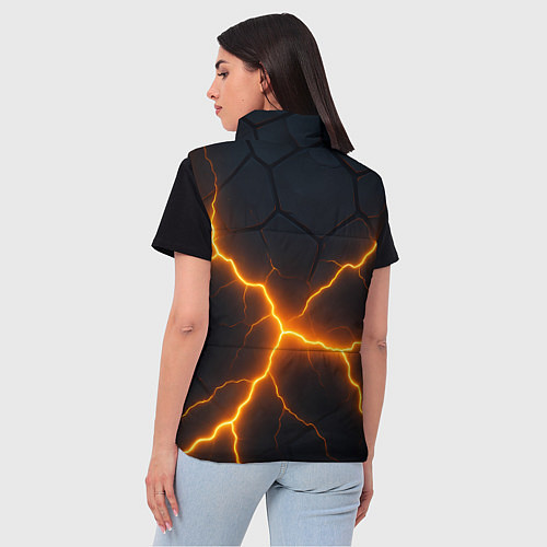 Женский жилет Молнии и черные плиты / 3D-Черный – фото 4