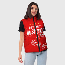 Женский жилет Кто мы - мясо - кабан, цвет: 3D-черный — фото 2