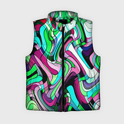 Женский жилет Зелёно-розовый искажённая абстракция