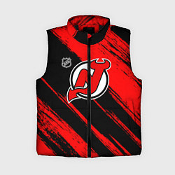 Женский жилет Нью Джерси Девилз - красные потертости