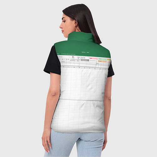 Женский жилет Таблица Excel текстура / 3D-Черный – фото 4