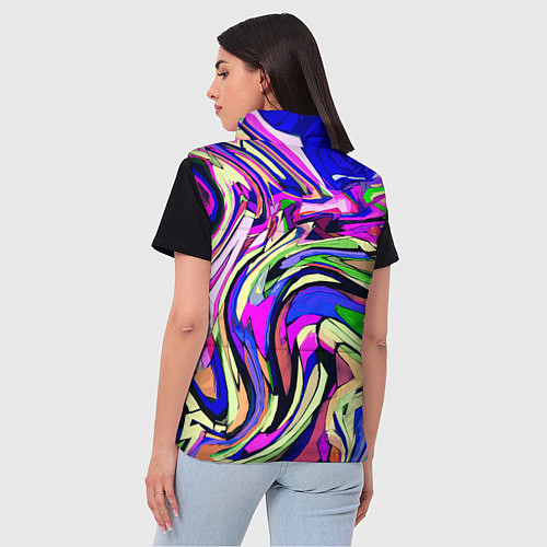 Женский жилет Абстракция пластика синий / 3D-Черный – фото 4