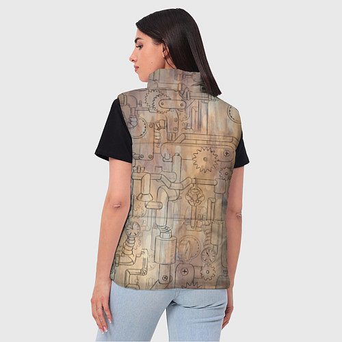 Женский жилет Стимпанк механический киберхамелеон / 3D-Черный – фото 4