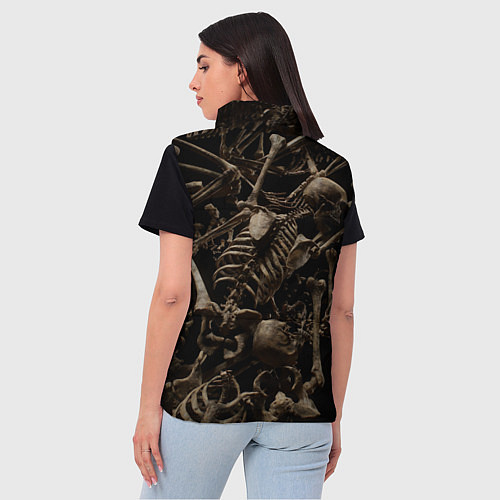 Женский жилет Человеческие кости / 3D-Черный – фото 4