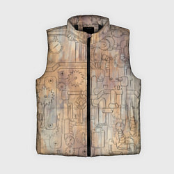 Женский жилет Стимпанк элементы, цвет: 3D-черный