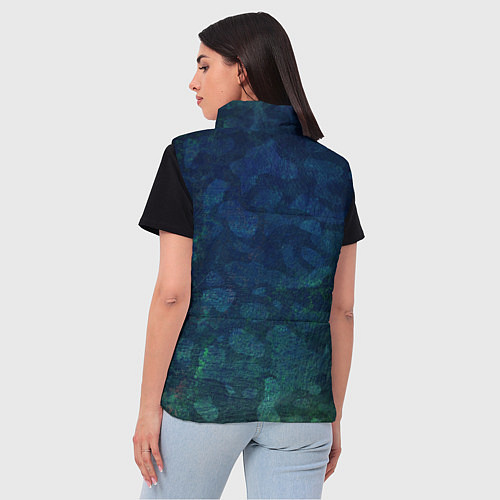 Женский жилет Абстракция - marine camouflage / 3D-Черный – фото 4