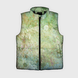 Женский жилет Абстракция - faded spots on a green background