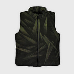Женский жилет Абстракция - green triangles, цвет: 3D-черный