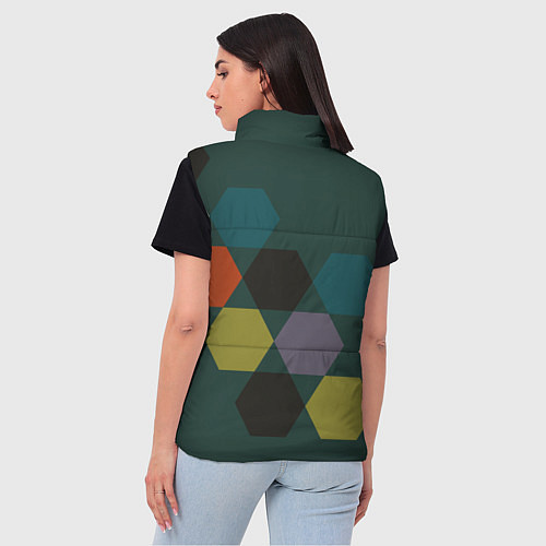 Женский жилет Кластер зеленая ночь / 3D-Черный – фото 4