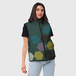 Женский жилет Кластер зеленая ночь, цвет: 3D-черный — фото 2