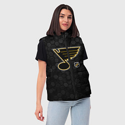 Женский жилет Сент Луис Блюз - черные соты, цвет: 3D-черный — фото 2