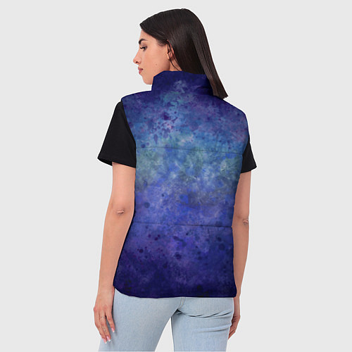 Женский жилет Абстракция - blue tunnel / 3D-Черный – фото 4