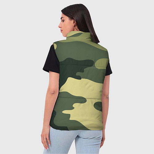 Женский жилет Камуфляж с сиренью / 3D-Черный – фото 4