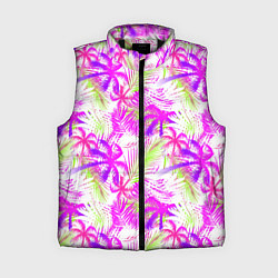 Женский жилет Palm tree pink, цвет: 3D-черный