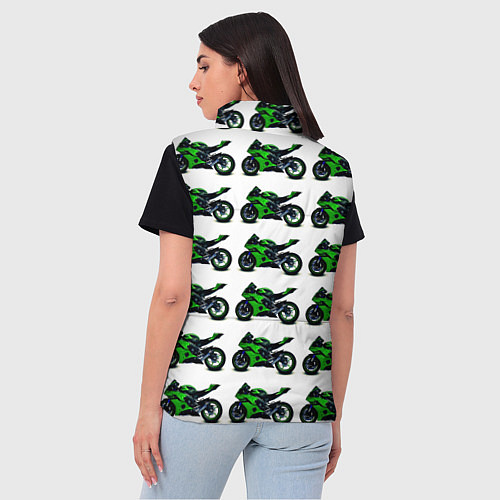 Женский жилет Motorbike green / 3D-Черный – фото 4