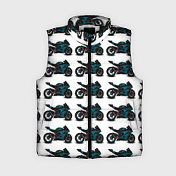 Женский жилет Motorbike blue, цвет: 3D-черный