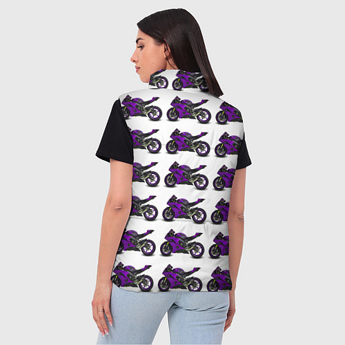 Женский жилет Motorcycle purple / 3D-Черный – фото 4