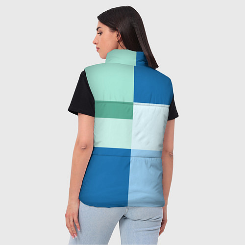 Женский жилет Мятное небо колор-блок / 3D-Черный – фото 4