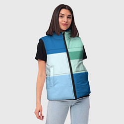 Женский жилет Мятное небо колор-блок, цвет: 3D-черный — фото 2
