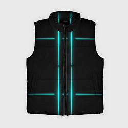 Женский жилет Neon black light blue line, цвет: 3D-черный