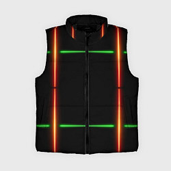 Женский жилет Color black green orange lines