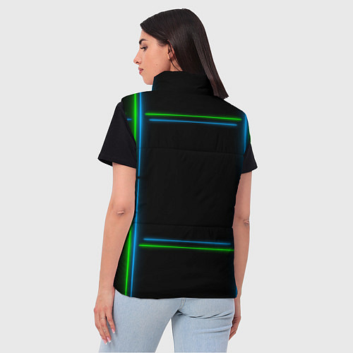 Женский жилет Neon green light blue / 3D-Черный – фото 4