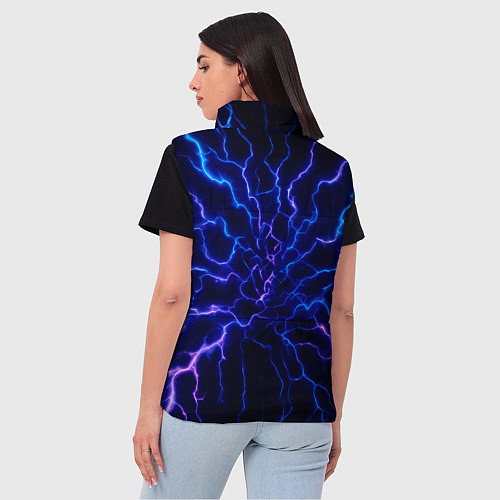 Женский жилет Разряд молнии текстура / 3D-Черный – фото 4