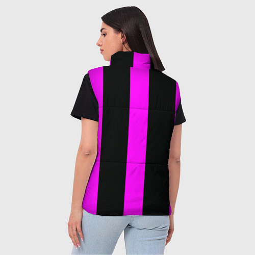 Женский жилет Color black pink lines / 3D-Черный – фото 4