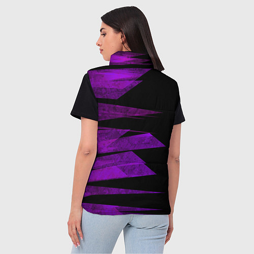 Женский жилет Color purple black stripes / 3D-Черный – фото 4
