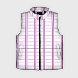Женский жилет Color white cage pink line, цвет: 3D-черный