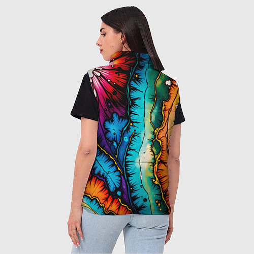 Женский жилет Разноцветный узор / 3D-Черный – фото 4