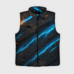 Женский жилет Камуфляж с неоновыми синими вставками, цвет: 3D-черный