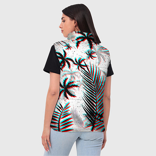 Женский жилет Doom тропики глитч / 3D-Черный – фото 4