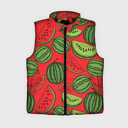Женский жилет Сочный арбузный паттерн, цвет: 3D-черный