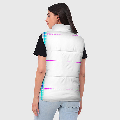 Женский жилет Color white blue pink stripes / 3D-Черный – фото 4