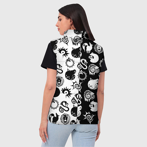 Женский жилет Doom anime black pattern / 3D-Черный – фото 4