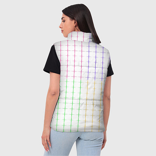 Женский жилет Color white multicolored stripes / 3D-Черный – фото 4