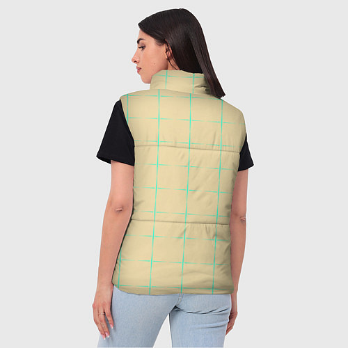 Женский жилет Color beige green crosses / 3D-Черный – фото 4