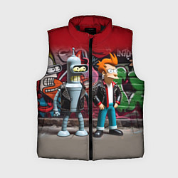 Женский жилет Bender bending robot and Fry - ai art graffiti