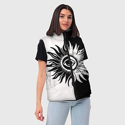 Женский жилет Солнце черно-белое, цвет: 3D-черный — фото 2