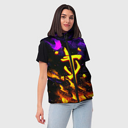 Женский жилет Doom огненный стиль, цвет: 3D-черный — фото 2