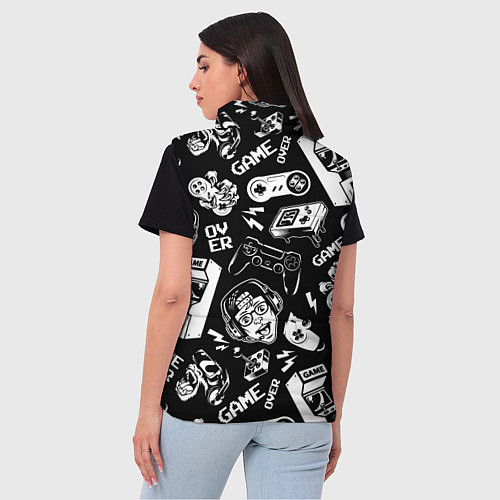 Женский жилет Retro gamer pattern / 3D-Черный – фото 4